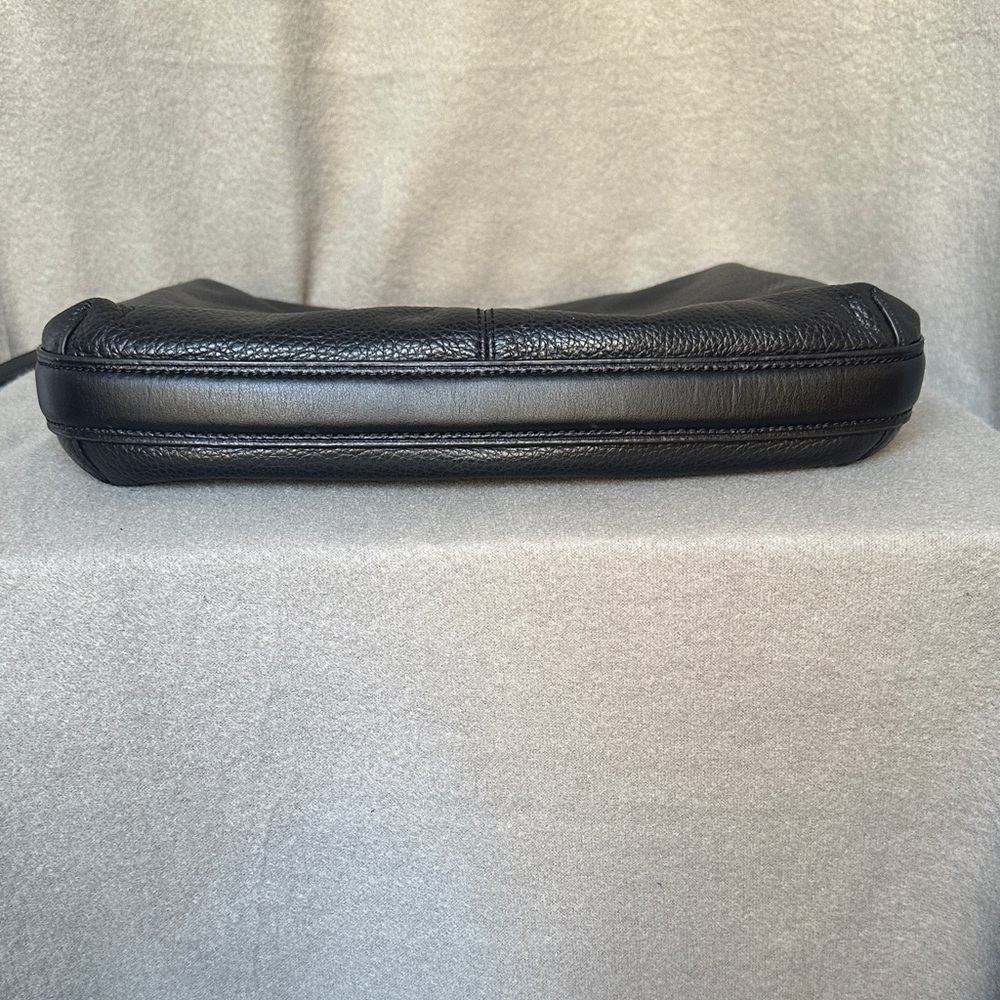 Coach Mae Black Pebbled Leather Large Crossbody File Bag - Picture 4 of 15